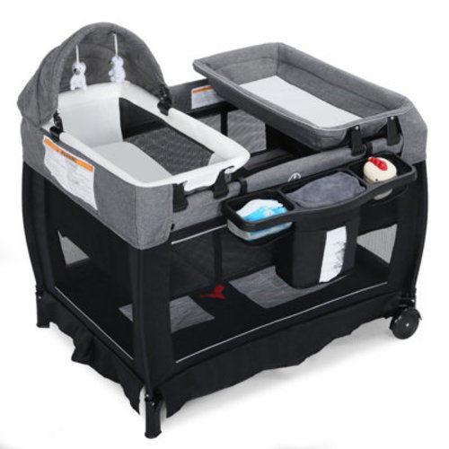 4-in-1 Convertible Baby Playard with Bassinet, Diaper Changer, Cradle&Bedside Sleeper | Wayfair