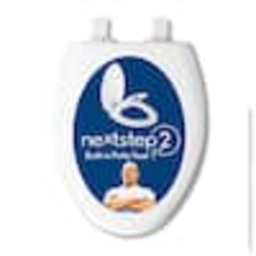 BEMIS NextStep2 w/ Mr. Clean Elongated Potty Training Front Toilet Seat in White w/Plastic Children's Seat plus Antimicrobial 1588MSLEC 000