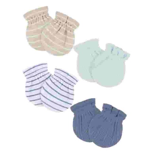 Gerber Baby Neutral 4-Pack Mittens, 0-6 Months