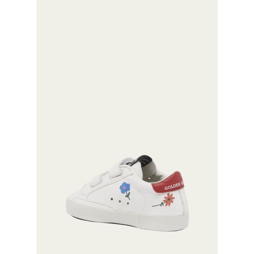 Girl's School Leather Low Top Sneakers, Baby