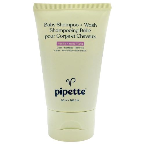 Pipette Baby Shampo Plus Wash - Vanilla Plus Ylang Ylang for Kids - 1.69 oz Shampoo