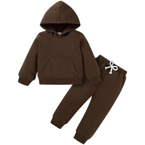 YOUNGER TREE Baby Clothes for Girls Boy Solid Color Hoodie and Sweatpants Outfit Toddler Sweatsuit
