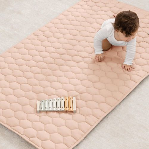 Premium Play Mat - Soft And Comfortable Kids & Toddler Play Mat With Non-slip Bottom By Comfy Cubs - Blush, Square, 56x56