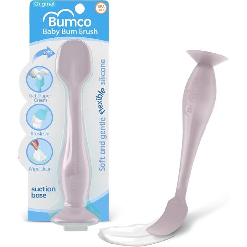 Baby Bum Brush - BPA-Free Diaper Cream Spatula with Suction Cup Base, Soft & Flexible Silicone, Wipe-Clean, Mom-Invented Diaper Bag Essentials (Lavender)