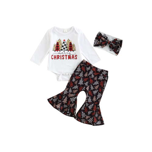 Canis Newborn Baby Girls Cotton Tops Romper Floral Pants 3Pcs Outfits Set Clothes