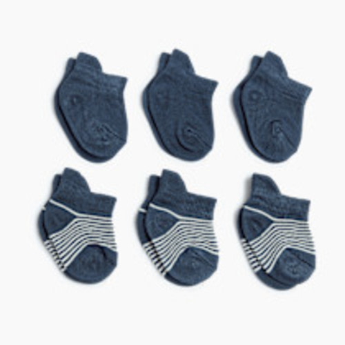 Tiny Kind Bamboo 6-Pack Socks - Indigo, 0-3 M