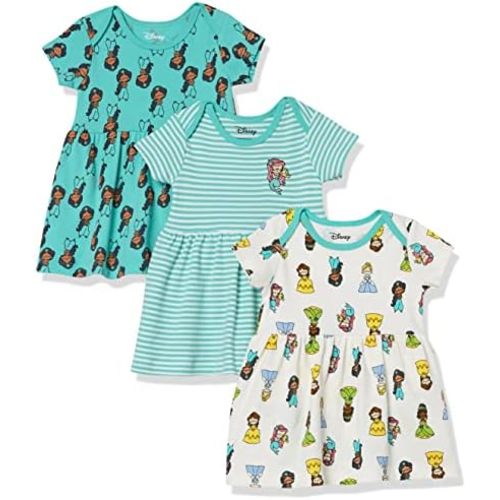 Amazon Essentials Disney | Marvel | Star Wars | Princess Babies, Toddlers, and Girls' Dresses, Pack of 3