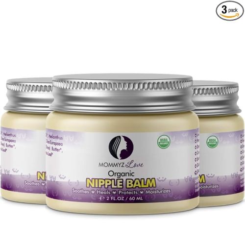Best Nipple Cream for Breastfeeding Relief (2 oz) - Provides Immediate Relief To Sore, Dry And Cracked Nipples Even After A Single Use (3 Jars) | Pediatrician Tested & USDA Certified Organic - Soothing & Moisturizing Nipple Cream (3 Jars)