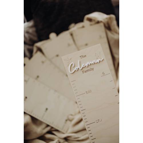 Acrylic height chart - baby shower gift - personalized nursery wall decor  -  growth chart ruler