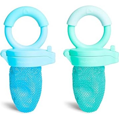 Munchkin Baby Feeder for Fresh Food and Fruit, 2 Pack, Blue/Mint