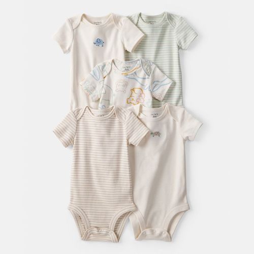 [ Newborn ] Baby Carter's 5-Pack Animals Multipack Bodysuits