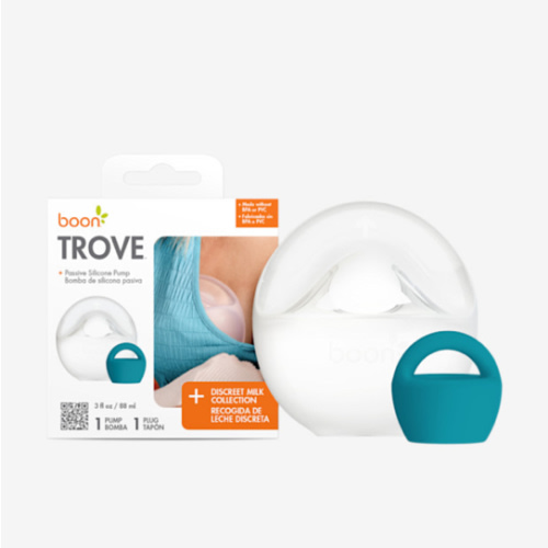 Boon Trove Silicone Manual Breast Pump - Passive Milk Collector - Hands Free Breast Pump for Nursing - Breastfeeding Essentials - 1 Count
