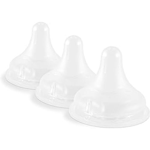 Pigeon Silicone Nipple (Stage 3) with Latch-On Line, Nurture & Nest, Natural Feel, 3+ Months, 3 Counts