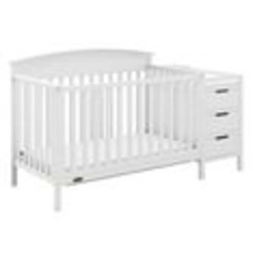 Graco Benton 4-in-1 Convertible Crib with Attached Changer and Drawers, White