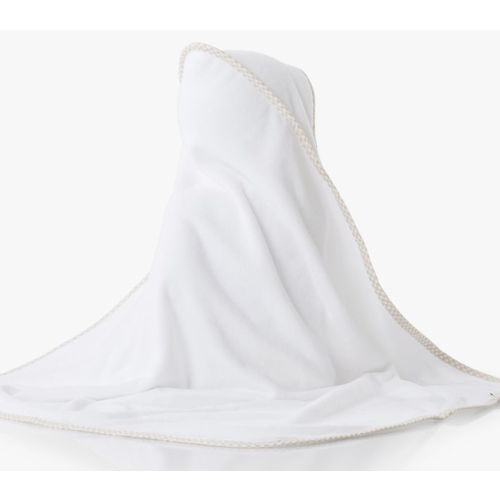 Gingham Baby Hooded Towel - Light Blue
