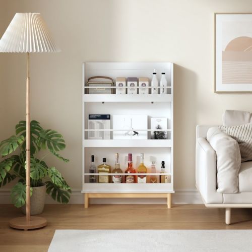 Wall-Mounted Kids Bookshelf with Front-Facing Display Shelves – Slim Nursery Book Rack for Toddlers-3irtyhousy