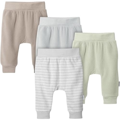 Gerber Unisex Baby 4-Pack Microfleece Pants - 6-9 Months - Green