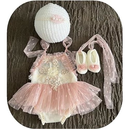 Vemonllas Newborn Photography Outfits Girl Newborn Photography Props Headband Lace Tutu Rompers Newborn Photoshoot Outfit