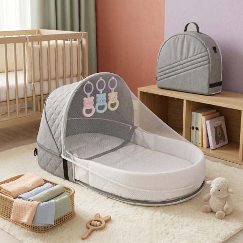 Portable Foldable Baby Bassinet with Mosquito Net