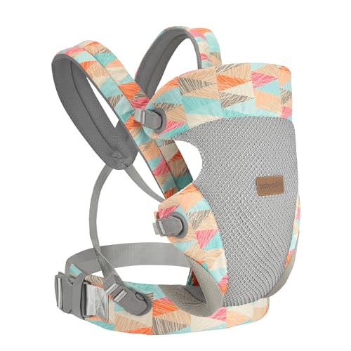 BABYPARK 3-in-1 Baby Carrier Newborn to Toddler - Ergonomic(7.5-45lbs),Cozy Baby Carrier,Enhanced Lumbar Support,Easily AdjustableLightweight & Breathable Child Carrier (Geometry)