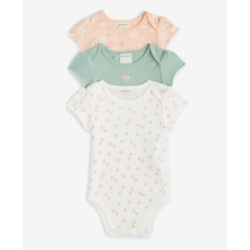Baby Girls Secret Garden Cotton Bodysuits; Size 0-3 Months, 3 Pack, Created for Macy's
