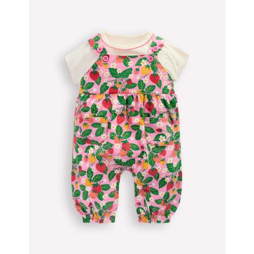Short Sleeve Overalls Set-Strawberry Patch
