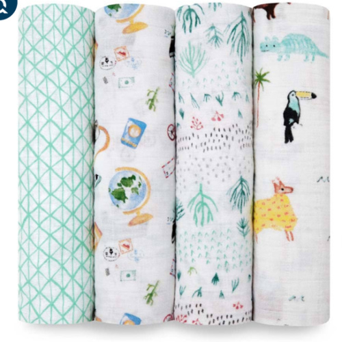 World & Animal Print Muslin Swaddle Blankets | aden + anais