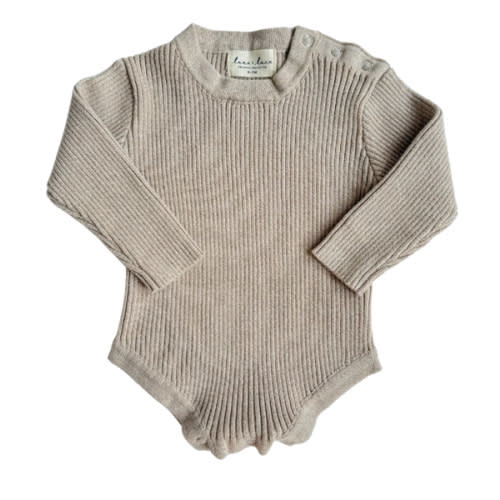 Baby Rib Bodysuit - Heather Beige