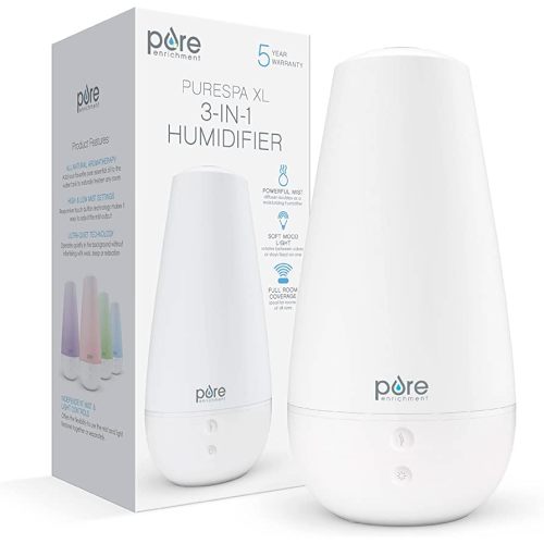 Pure Enrichment® PureSpa™ XL 3-in-1 Cool Mist Humidifier, Essential Oil Diffuser & Mood Light - 2L Tank Provides Powerful Mist Coverage up to 350 sq ft in Bedroom, Office & Large Rooms