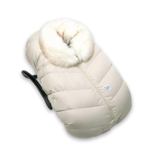 7AM Infant Car Seat Cover - Winter Puffy Cover with Center Zipper for Baby Boys & Girls, Lightweight, Windproof & Water-Repllent Outer Shell, Universal Fit for Infant Car Seat | (0-12M)