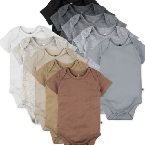 10-Pack Organic Cotton Short Sleeve Bodysuits | 3-6mo
