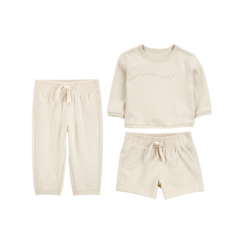 Baby 3-Piece French Terry Mix-and-Match Outfit Set - Cream | Carter's