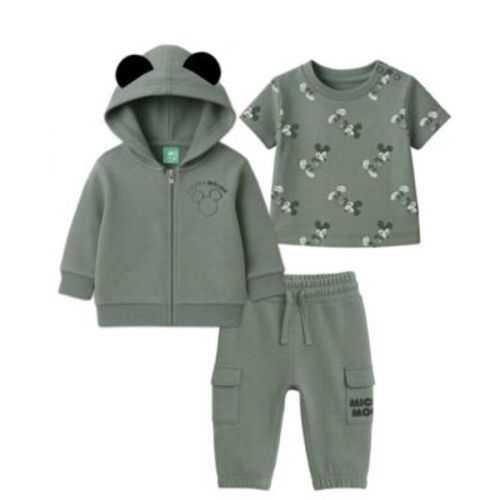 Baby Boys' Mickey Mouse Hooded Jacket, Top and Pants, 3-Piece Set