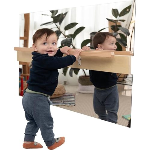 ODOXIA Coordination Mirror for Toddlers | Improves Cognitive Development | Montessori Mirror | Built-in Pull-up Bar | Baby Mirror | Pull-to-Stand Toys | Balance Development | Sturdy and Durable