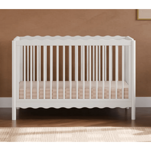 babyletto Swell 4-in-1 Convertible Crib with Toddler Bed Conversion Kit - WHITE