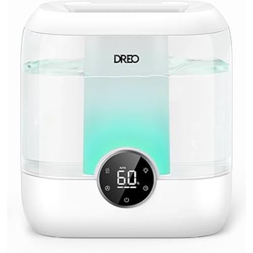 Dreo 6L Humidifiers for Bedroom, Quiet Supersized Cool Mist Ultrasonic Humidifier with Diffuser, 60 Hour Runtime for Home, Nursery, Plant, White