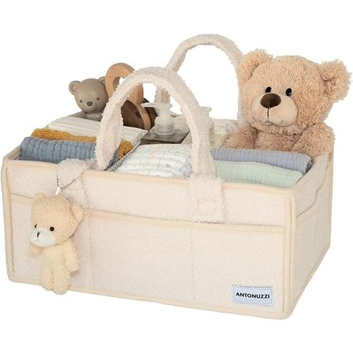 Baby diaper caddy organizer, nursery storage basket for wipes and diapers, Keep Nursery Organized, Gift for new mom.