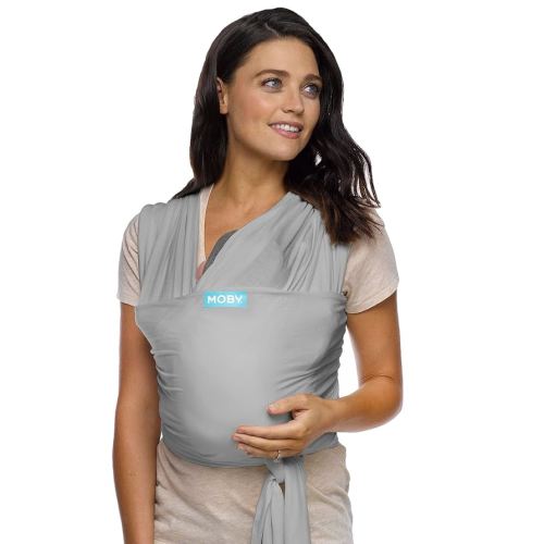 Moby Baby Wrap Carrier Classic for Newborns to Toddlers (8-33lbs), Infant Sling Carrier, Lightweight & Hands Free Design, Adjustable for All Body Types (Stone Grey)