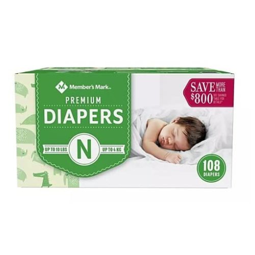 Member's Mark Premium Newborn Diapers (Netcount 108 Diapers ),, 108Count ()