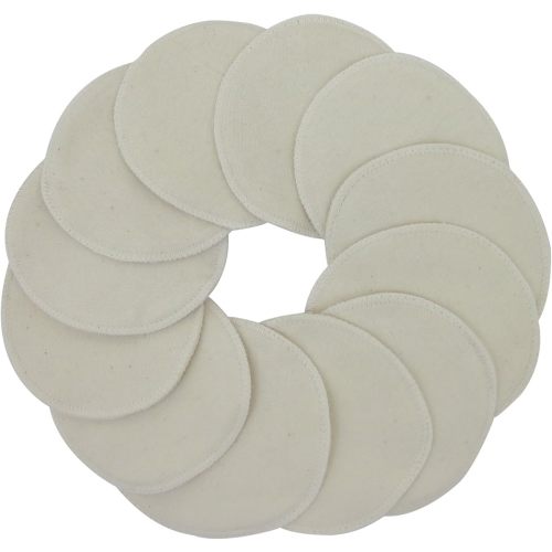 TL Care Nursing Pads Made with Organic Cotton - Soft, Breathable, Absorbent & Washable, Natural Color, 12 Count