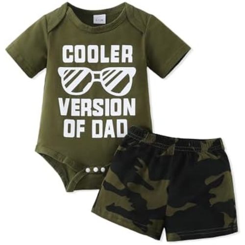 NZRVAWS Newborn Baby Boy Clothes Letter Printed Romper Shorts Summer Infant Outfits Camo Clothing Set 0 3 6 9 12 Months