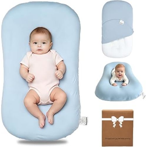 Baby Lounger Oversized 0-24 Months, Home and Travel Infant Cushion-Blue