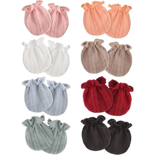 Newborn Baby Mittens No Scratch Cotton Elastic Wrist Gloves Infant Toddler Mittens for Baby Boy Girl 0-6 Months