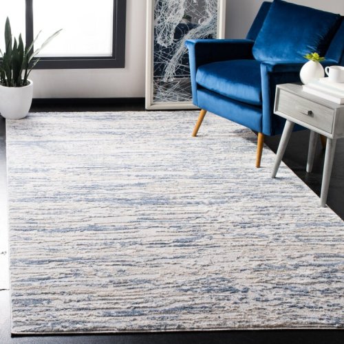 Granada Abstract Rug- Blue/Ivory Rectangle 8' x 10'