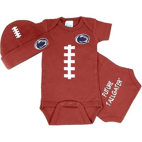 Penn State Nittany Lions Baby Football Bodysuit and Football Cap
