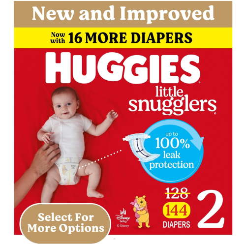 Huggies Little Snugglers Baby Diapers, Size 2 (12-18 lbs), 144 Ct (Select for More)