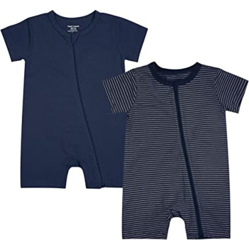 Teach Leanbh Baby Boys Cotton Short Sleeve Zipper Romper Jumpsuits Sleep and Play 3-6 Months