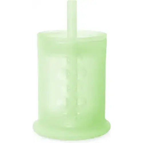 Olababy Silicone Training Cup with Straw Lid | Babies Water Drinking Cup | 6+ Mo Infant To 12-18 Months Toddler | Sippy Cup For Kids & Smoothie Cup | Baby Led Weaning (Kiwi, 5 oz)