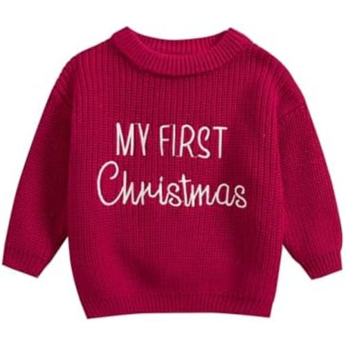 MAYUMMPY Newborn Baby Boy Girl Christmas Sweater Long Sleeve Pullover Warm Knitted Sweatshirt Fall Winter Clothes