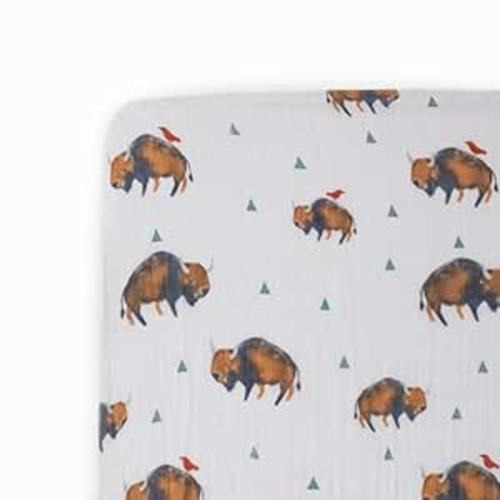 Amazon.com : Little Unicorn Bison Fitted Crib Sheet | 100% Cotton Muslin | Super Soft | Sized for Standard Baby Crib & Toddler Mattress | Machine Washable | 52” x 28” x 9” : Baby
